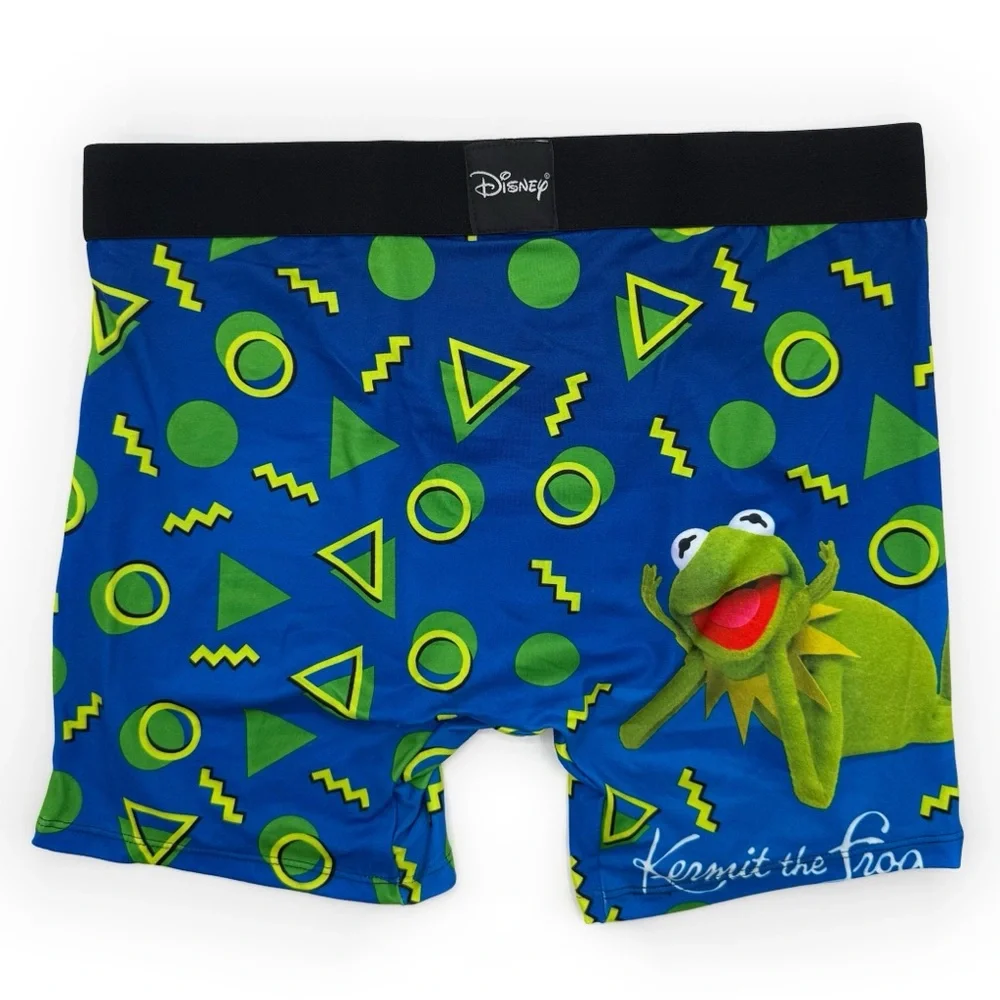 Disney The Muppets Crazy Boxer Briefs Mens Large Underwear Kermit the Frog Blue